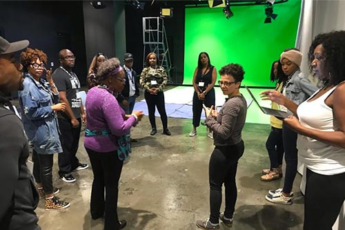 Directing Actors Gym at Newark Short Film Awards. With Wendy McKenzie, and Guyviaud Joseph. A Matt Williams Production